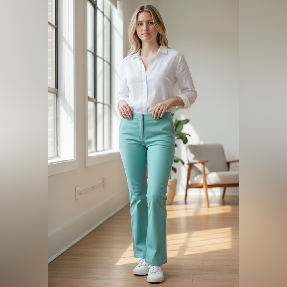 Marciano by Guess Aqua Blue Slim Dress Pants – Size 8 (EU 44) - Picture 3 of 15